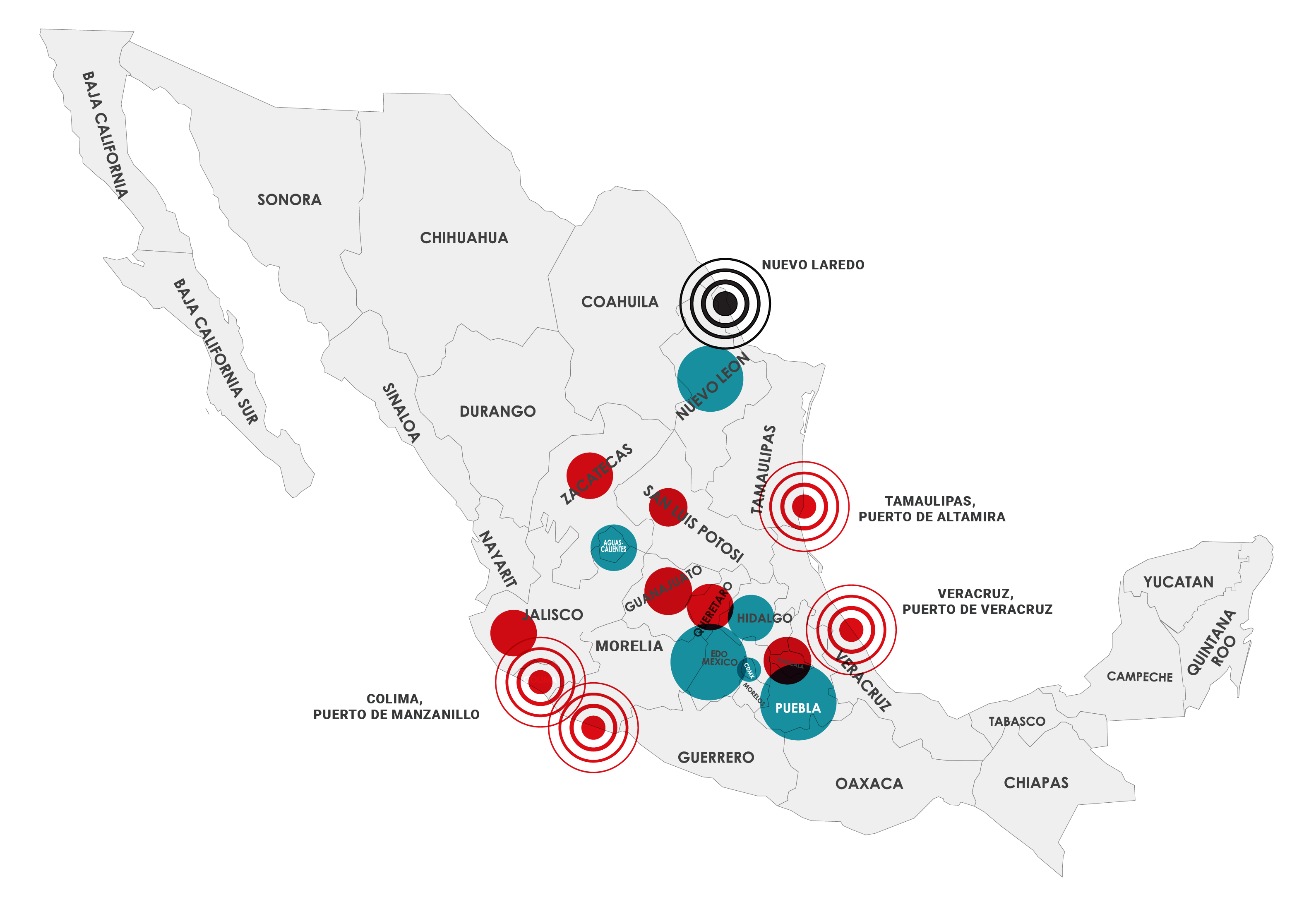 mapa-con-zonas-de-cobertura-transporte-de-carga-en-mexico Mapa de las Zonas de cobertura servicio de transporte de carga en Mexico